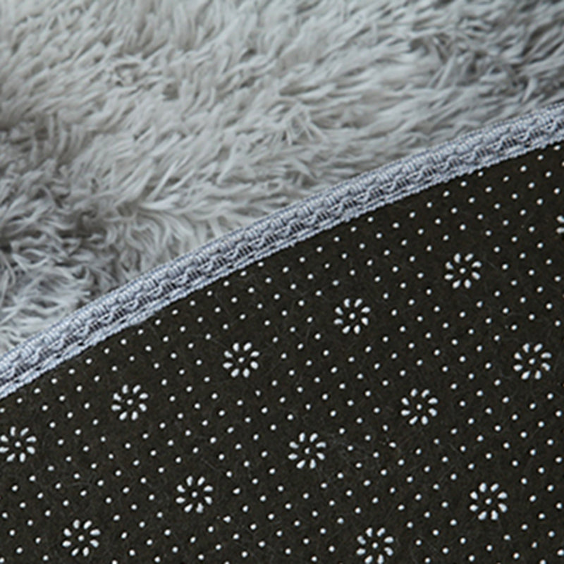 Round Solid Carpet Polyester Modern Indoor Rug Non-Slip Backing Shag Area Carpet for Living Room