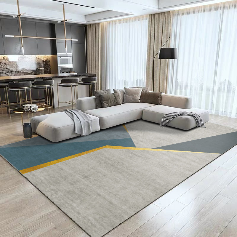 Distressed Graphic Print Rug Polyester Carpet Non-Slip Backing Indoor Rug for Living Room
