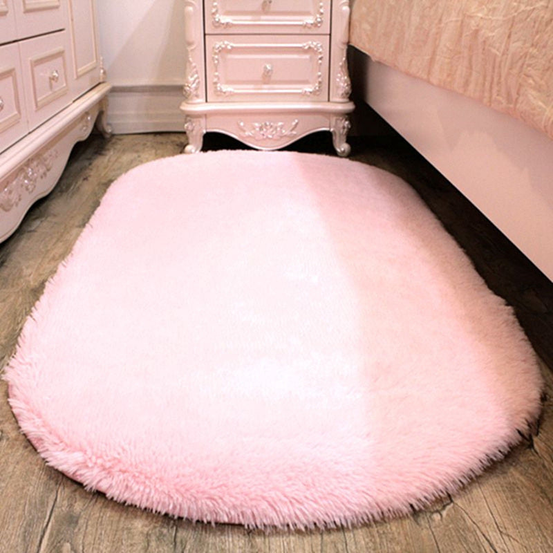 Pink Casual Rug Blending Solid Color Rug Non-Slip Backing Rug for Drawing Room