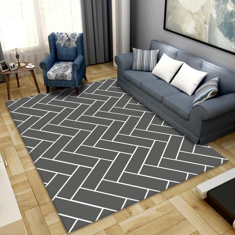 Gray Contemporary Rug Blending Graphic Area Rug Stain Resistant Rug for Living Room