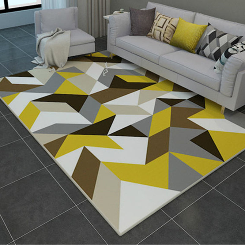 Gray Contemporary Rug Blending Graphic Area Rug Stain Resistant Rug for Living Room