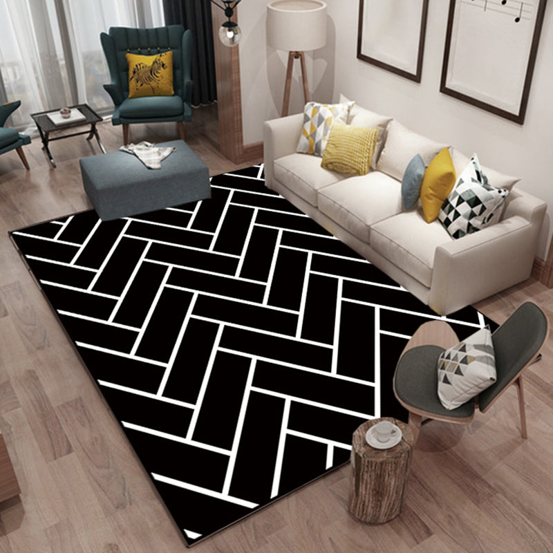 Gray Contemporary Rug Blending Graphic Area Rug Stain Resistant Rug for Living Room