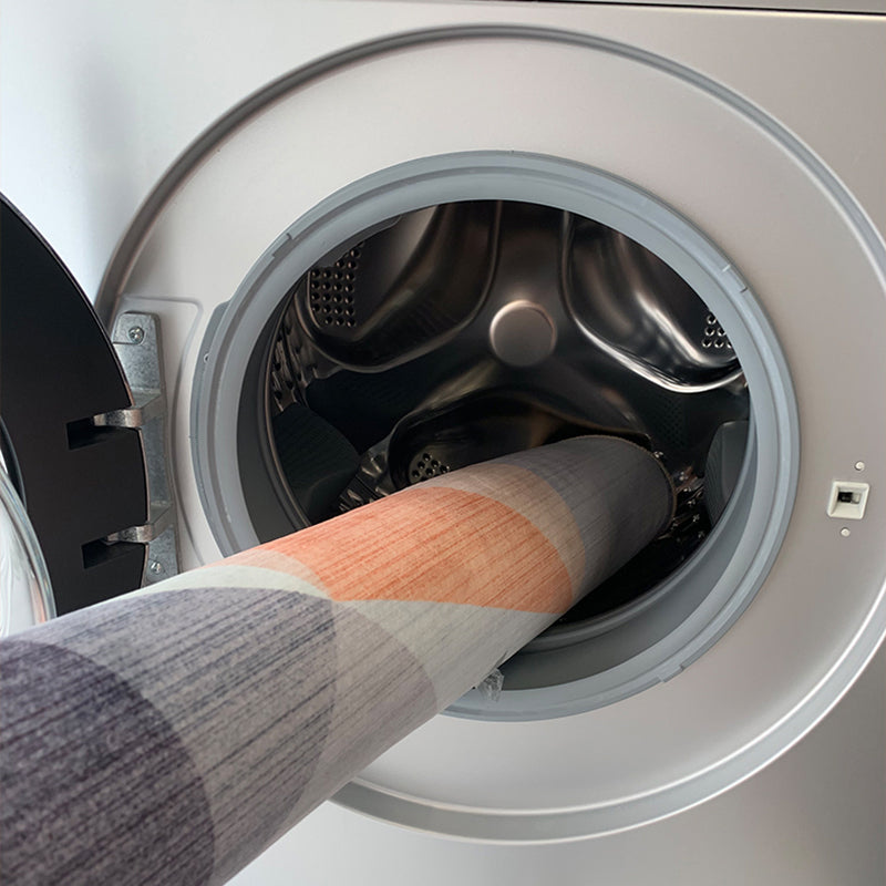 Modern Living Room Area Rug Blue Geometric Print Area Carpet Non-Slip Backing Rug