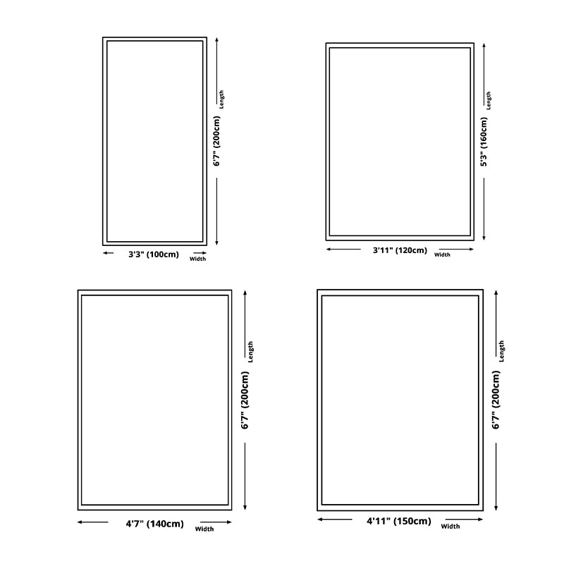 Modern Living Room Area Rug Blue Geometric Print Area Carpet Non-Slip Backing Rug