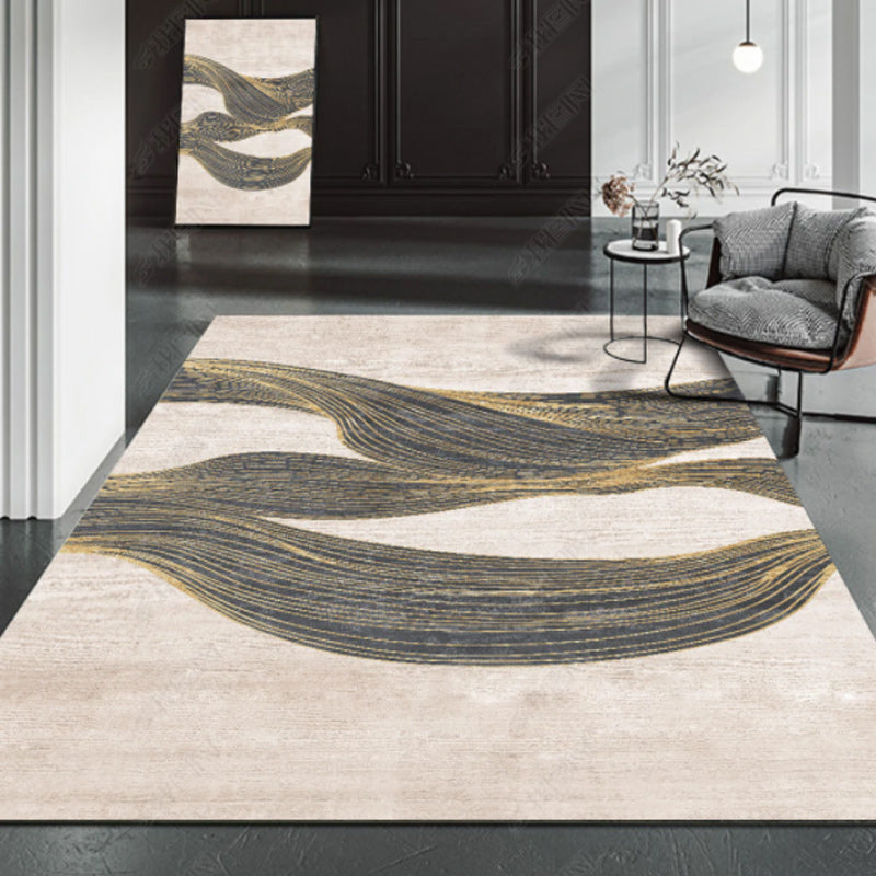 Reddish Brown Modern Carpet Blending Line Carpet Washable Carpet for Home Decor