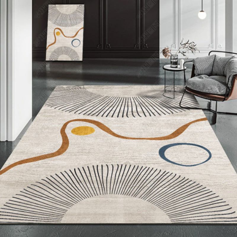 Reddish Brown Modern Carpet Blending Line Carpet Washable Carpet for Home Decor