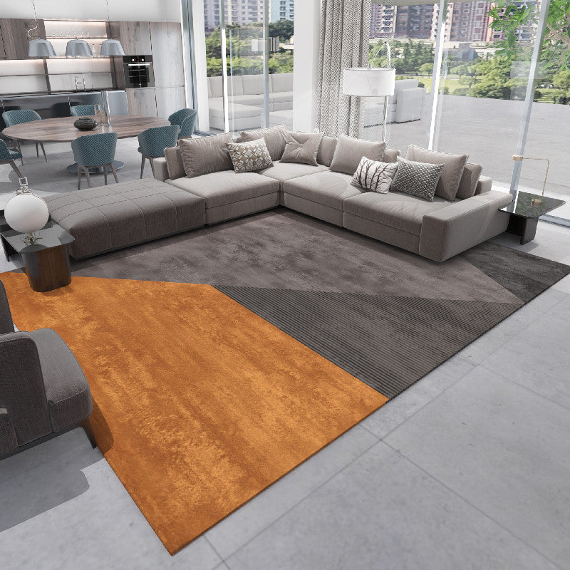 Fancy Modern Carpet Grey Geometric Pattern Area Rug Stain Resistant Rug for Living Room