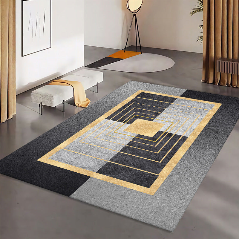 Tapis géométrique Rapis moderne Patchwork Area Tapis Polyester Tapis antidérapant pour le salon