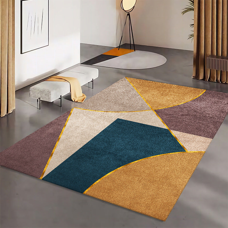 Tapis géométrique Rapis moderne Patchwork Area Tapis Polyester Tapis antidérapant pour le salon