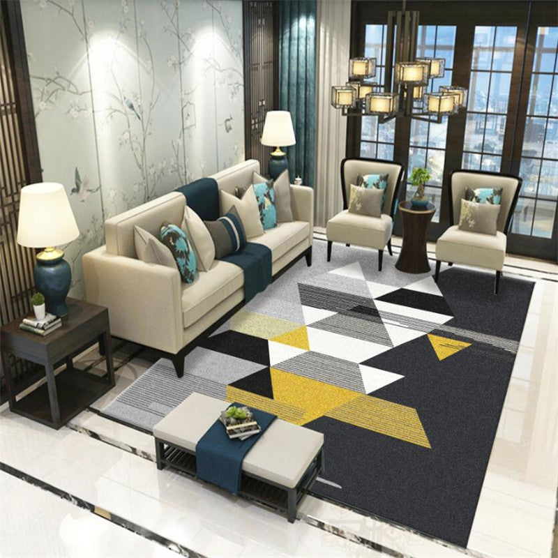 Modern Geometric Indoor Rug Leisure Patchwork Area Rug Polyester Carpet for Living Room