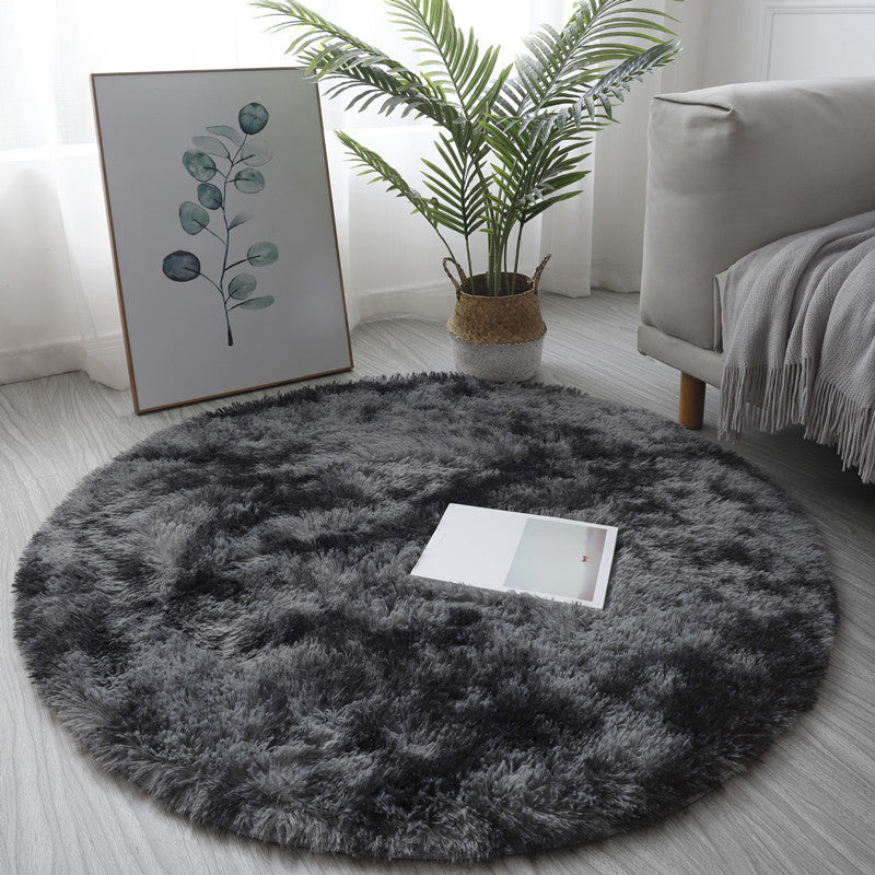 Tapis en peluche élégant Tapis de couleur solide Polyester Area Tapis résistant aux taches pour la décoration intérieure
