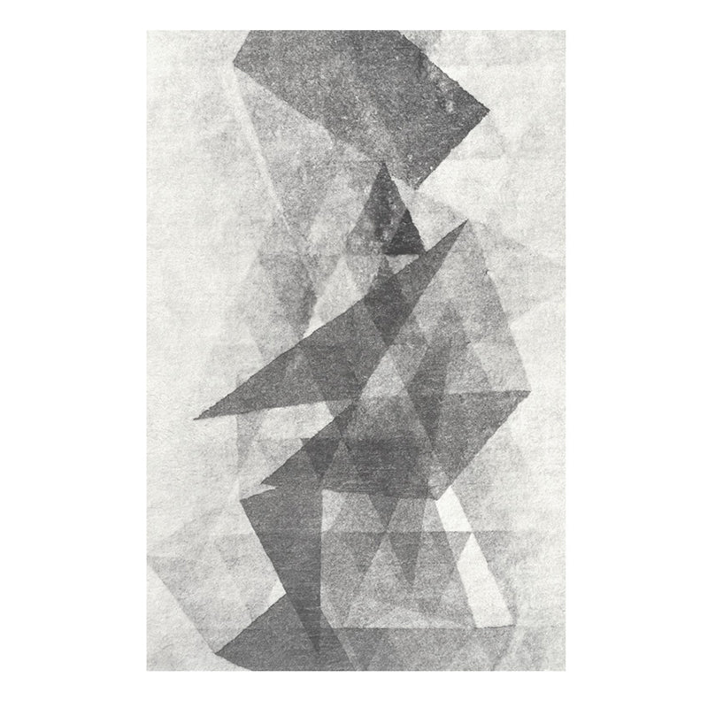 Black Modern Area Rug Polyester Striped Indoor Rug Non-Slip Backing Rug for Living Room