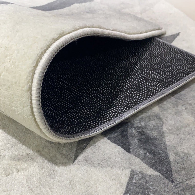 Black Modern Area Rug Polyester Striped Indoor Rug Non-Slip Backing Rug for Living Room