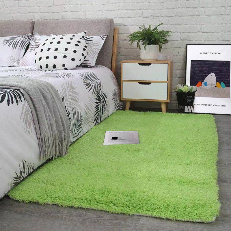 Fancy Grau Area Teppich Feste Farbe Polyester Fläche Rug Plüsch Easy Care Teppich für Wohnkultur