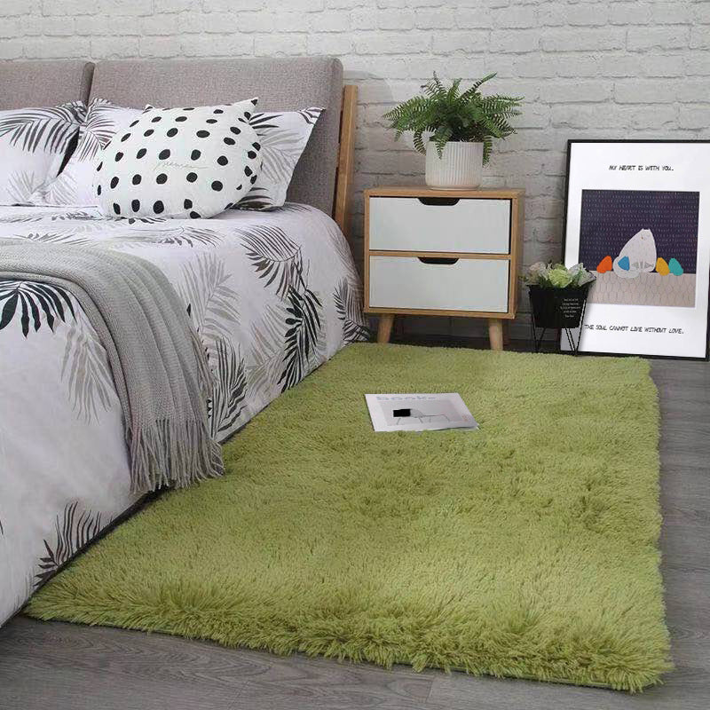 Fancy Grau Area Teppich Feste Farbe Polyester Fläche Rug Plüsch Easy Care Teppich für Wohnkultur