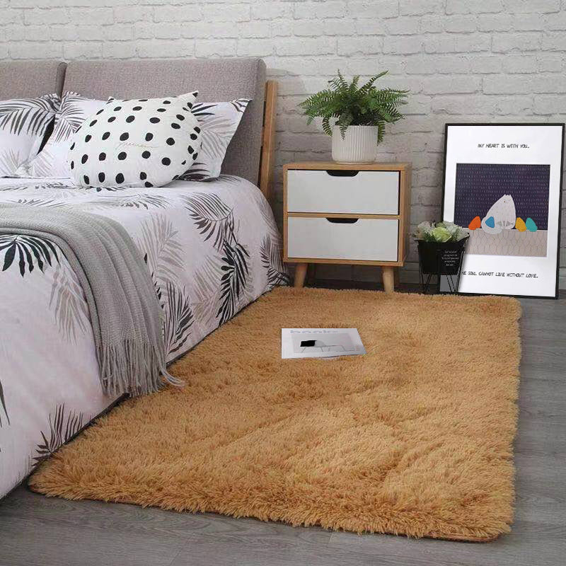 Fancy Grau Area Teppich Feste Farbe Polyester Fläche Rug Plüsch Easy Care Teppich für Wohnkultur