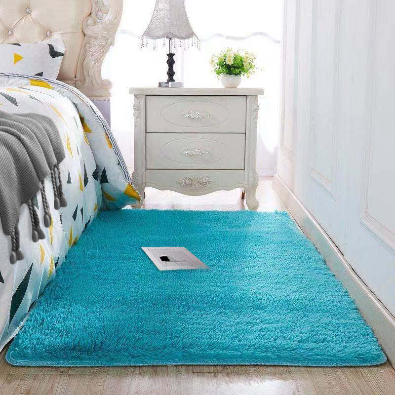 Fancy Grau Area Teppich Feste Farbe Polyester Fläche Rug Plüsch Easy Care Teppich für Wohnkultur