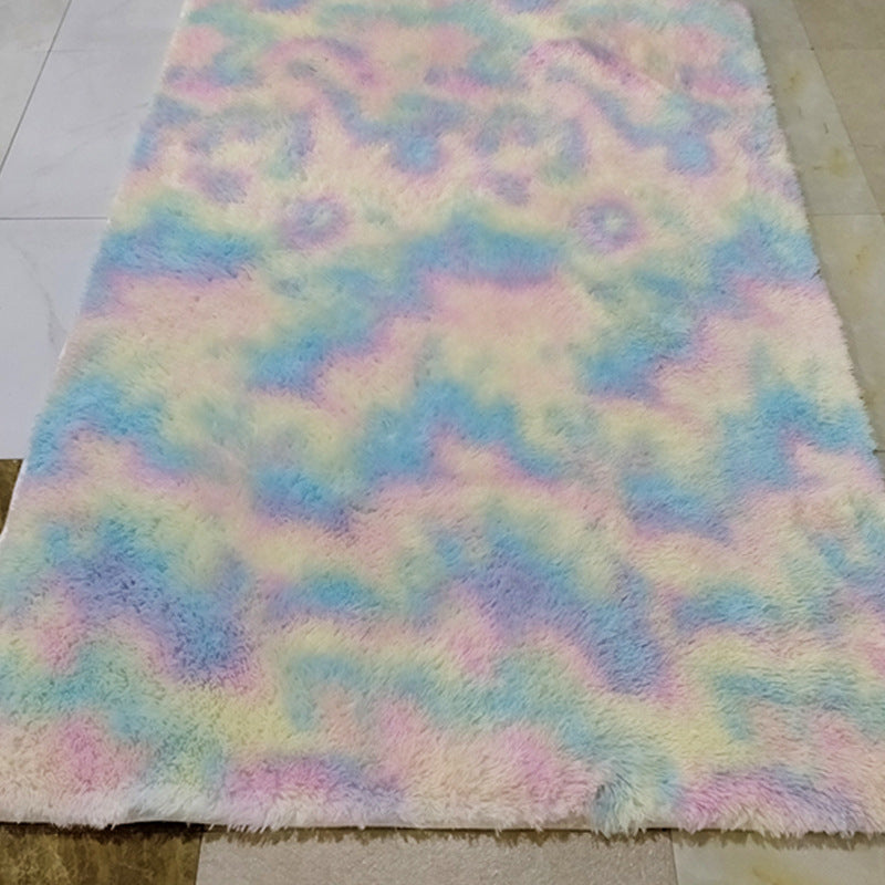 Modern Tie Dye Printed Carpet Polyester Shag Area Rug Stain Resistant Indoor Carpet for Living Room