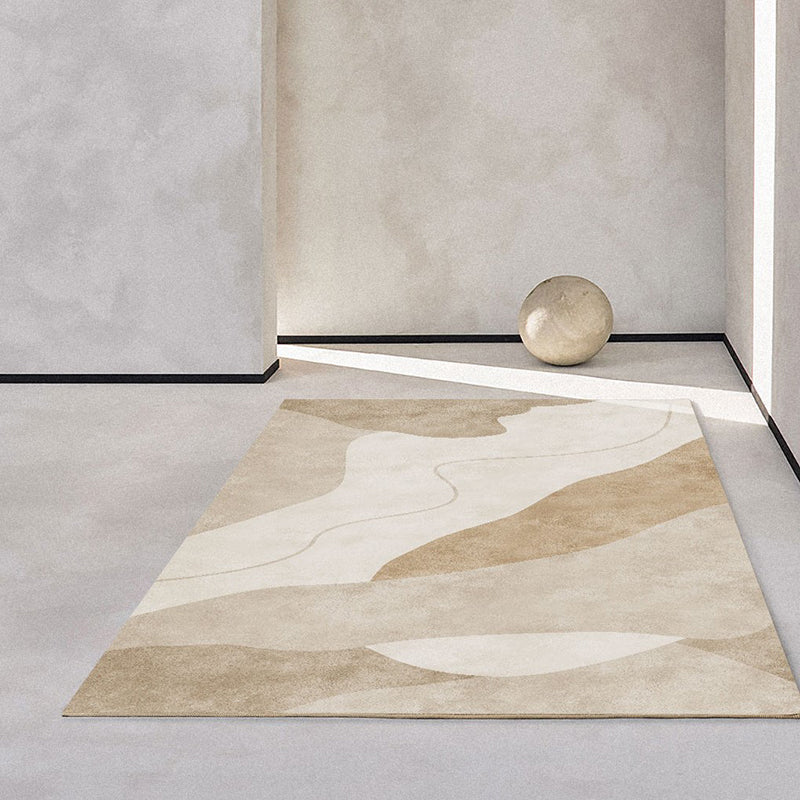 Light Brown Modern Carpet Polyester Color Lump Carpet Washable Caret for Living Room