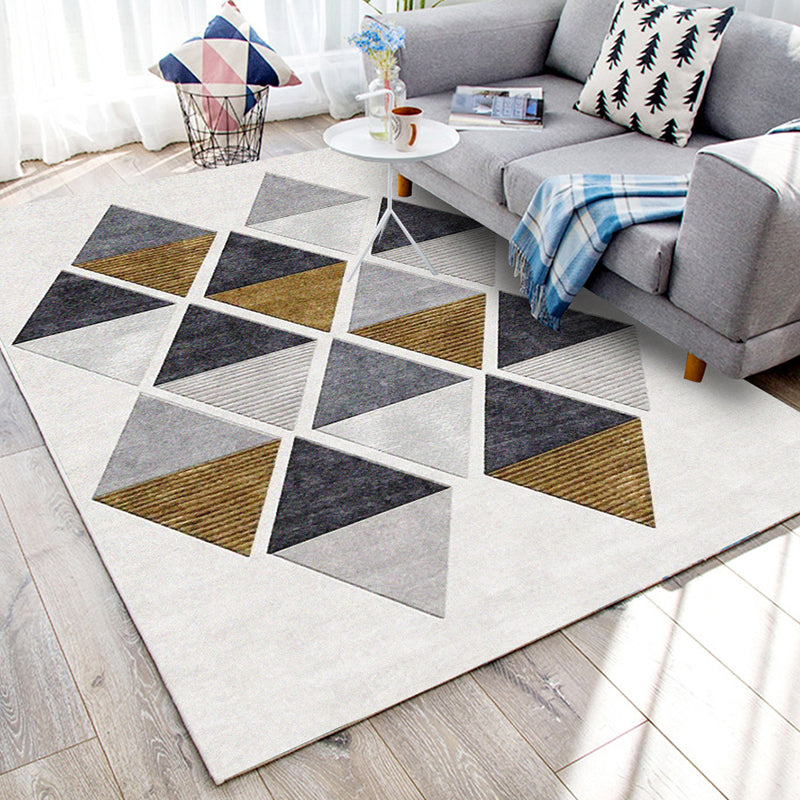 Simplicité Géométrique Modèle Rapis de loisirs Tapis de loisirs Polyester Tapis résistant aux taches pour la décoration intérieure