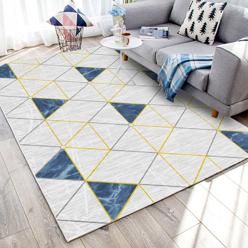Simplicité Géométrique Modèle Rapis de loisirs Tapis de loisirs Polyester Tapis résistant aux taches pour la décoration intérieure