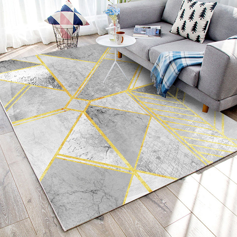 Simplicité Géométrique Modèle Rapis de loisirs Tapis de loisirs Polyester Tapis résistant aux taches pour la décoration intérieure