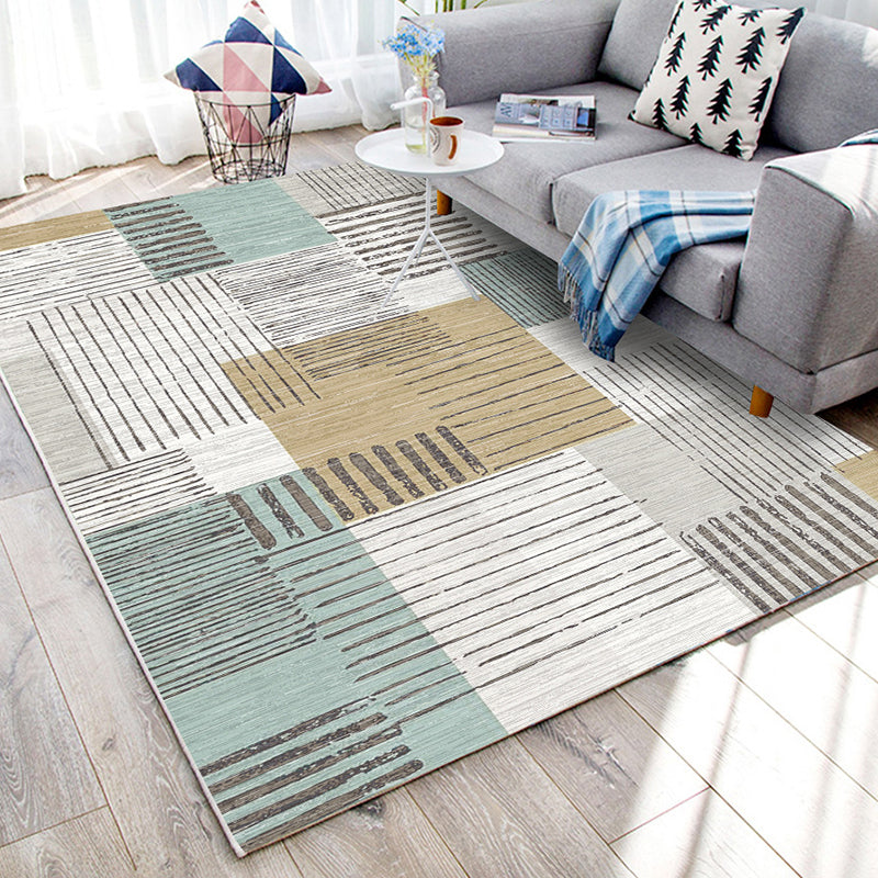 Simplicité Géométrique Modèle Rapis de loisirs Tapis de loisirs Polyester Tapis résistant aux taches pour la décoration intérieure