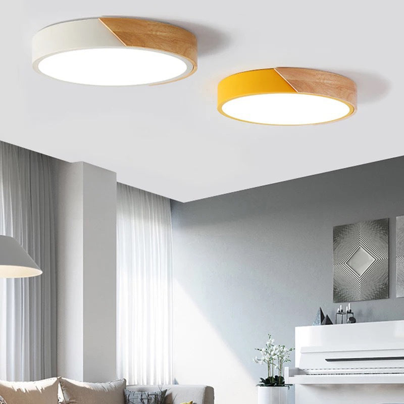 Lampada da soffitto a LED di forma rotonda Moderna in ferro amaretto 1 luce da incasso per balcone corridoio