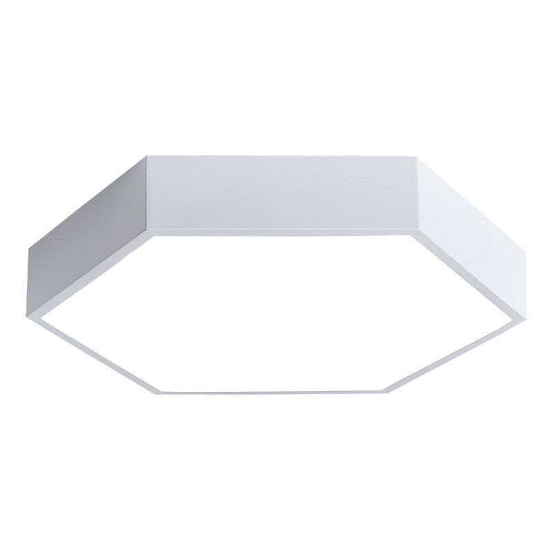 Hexagon Shape LED Ceiling Lamp Modern Macaroon Iron 1 Light Flush Mount for Bedroom