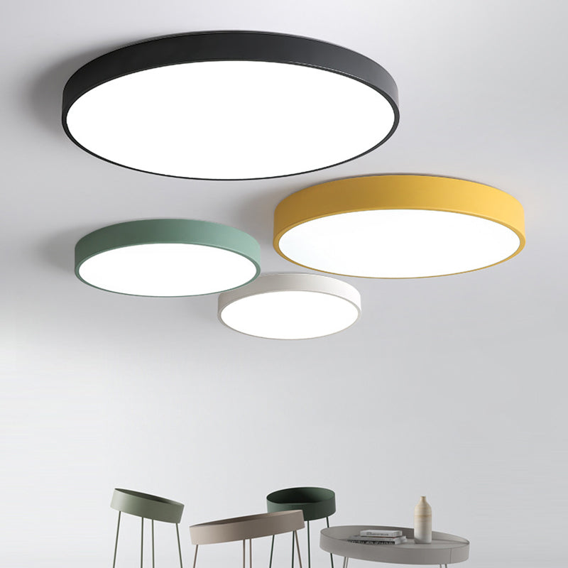 Ronde vorm LED-plafondlamp Modern Macaroon Iron 1 Light Inbouw voor slaapkamergangpad