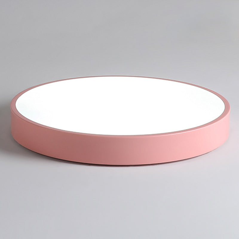 Ronde vorm LED-plafondlamp Modern Macaroon Iron 1 Light Inbouw voor slaapkamergangpad