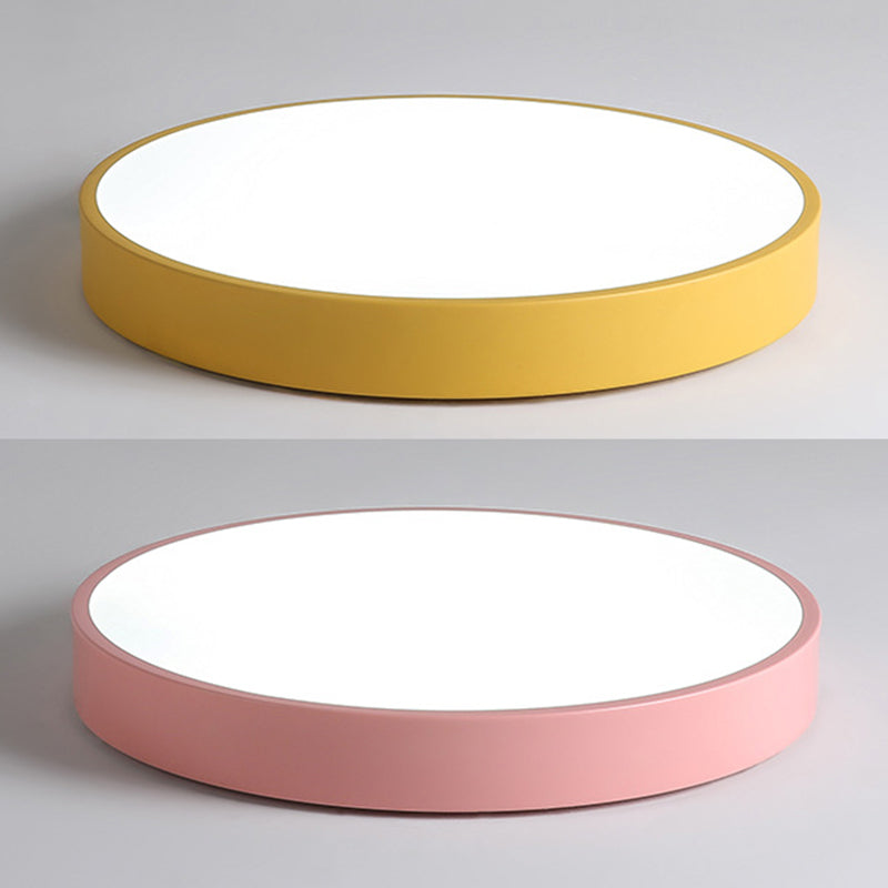 Ronde vorm LED-plafondlamp Modern Macaroon Iron 1 Light Inbouw voor slaapkamergangpad