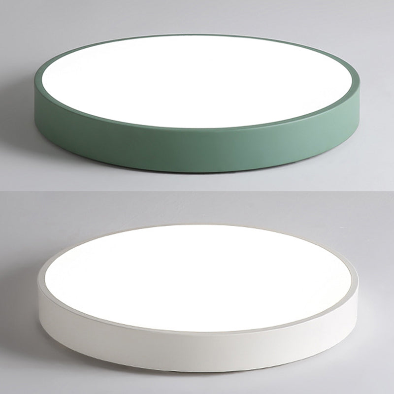 Ronde vorm LED-plafondlamp Modern Macaroon Iron 1 Light Inbouw voor slaapkamergangpad