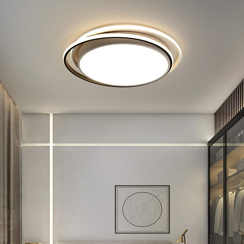 Apparecchio da soffitto in acrilico a 2 luci in stile moderno con montaggio a incasso a LED rotondo