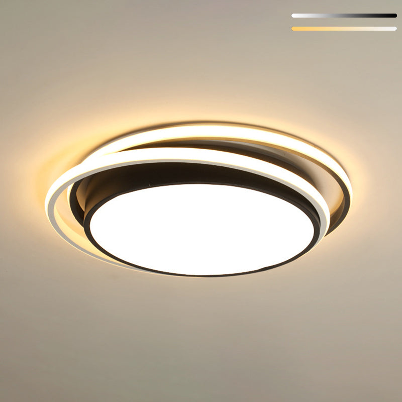 Apparecchio da soffitto in acrilico a 2 luci in stile moderno con montaggio a incasso a LED rotondo
