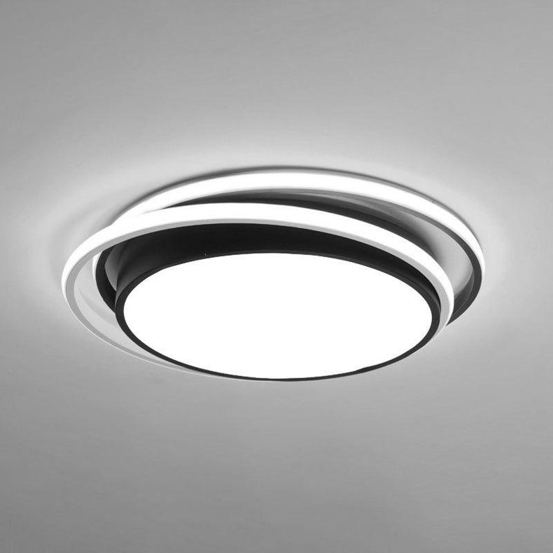 Apparecchio da soffitto in acrilico a 2 luci in stile moderno con montaggio a incasso a LED rotondo