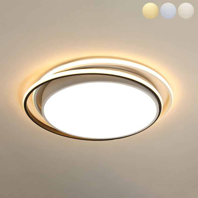 Apparecchio da soffitto in acrilico a 2 luci in stile moderno con montaggio a incasso a LED rotondo