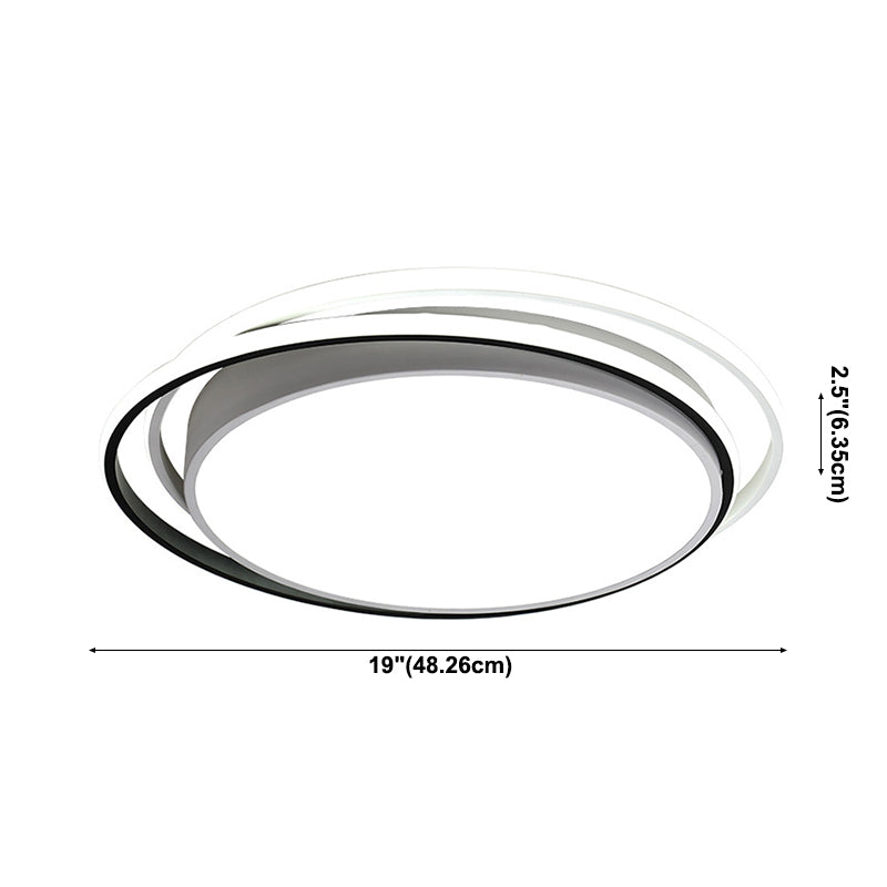 Apparecchio da soffitto in acrilico a 2 luci in stile moderno con montaggio a incasso a LED rotondo