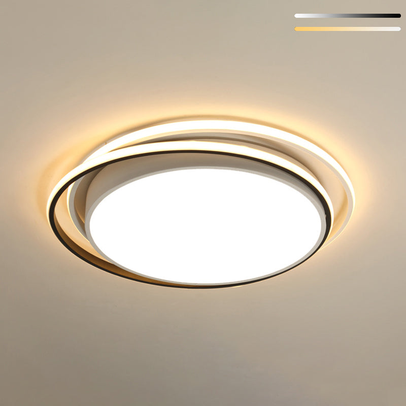 Apparecchio da soffitto in acrilico a 2 luci in stile moderno con montaggio a incasso a LED rotondo