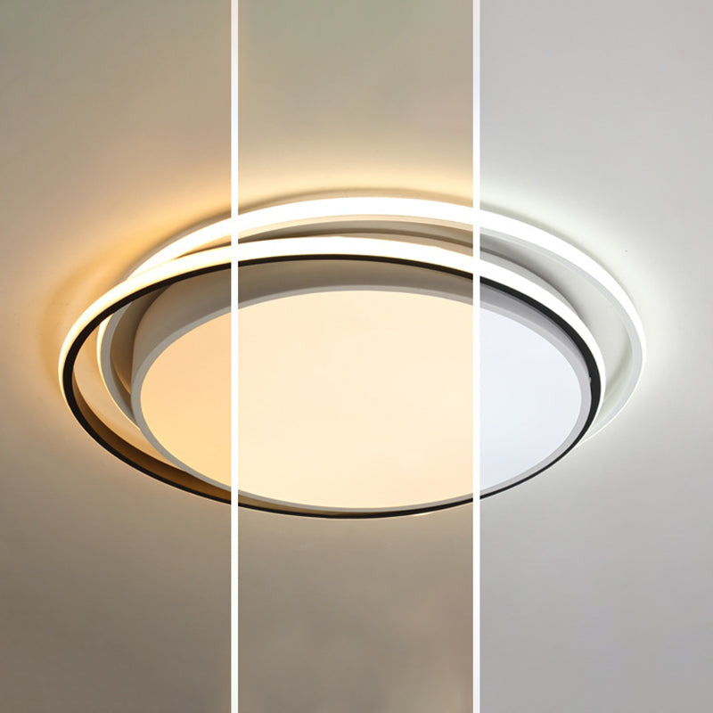 Apparecchio da soffitto in acrilico a 2 luci in stile moderno con montaggio a incasso a LED rotondo