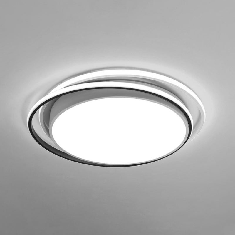 Apparecchio da soffitto in acrilico a 2 luci in stile moderno con montaggio a incasso a LED rotondo