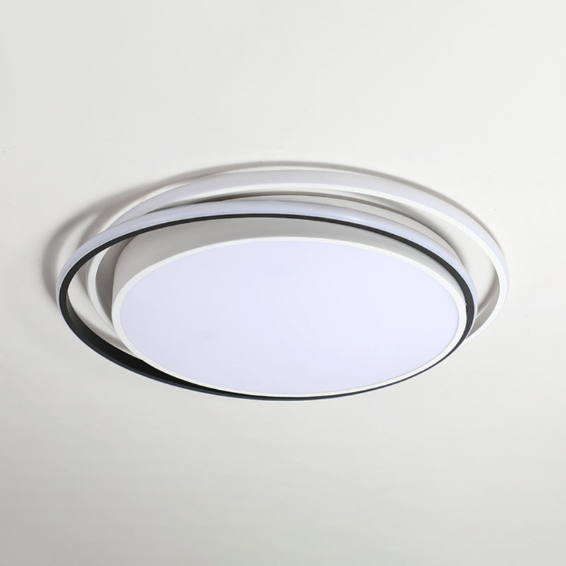 Apparecchio da soffitto in acrilico a 2 luci in stile moderno con montaggio a incasso a LED rotondo