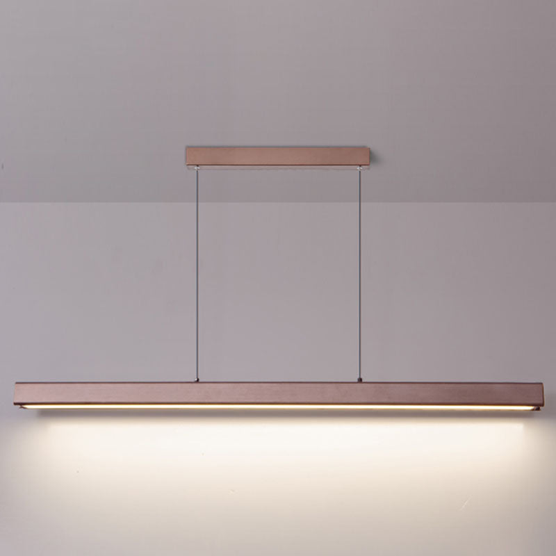 Modern Linear Island Chandelier Lights Metal 1 Light Flush Mount Chandelier