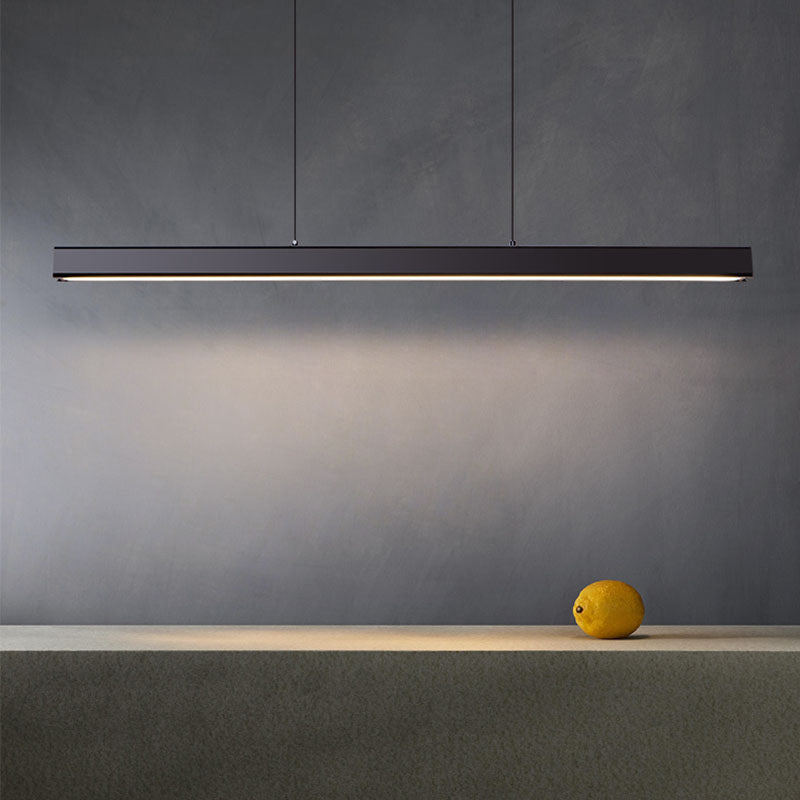 Modern Linear Island Chandelier Lights Metal 1 Light Flush Mount Chandelier