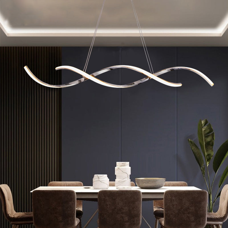 Modern Linear Island Lighting Metals 2 Light Island Lights in Silver