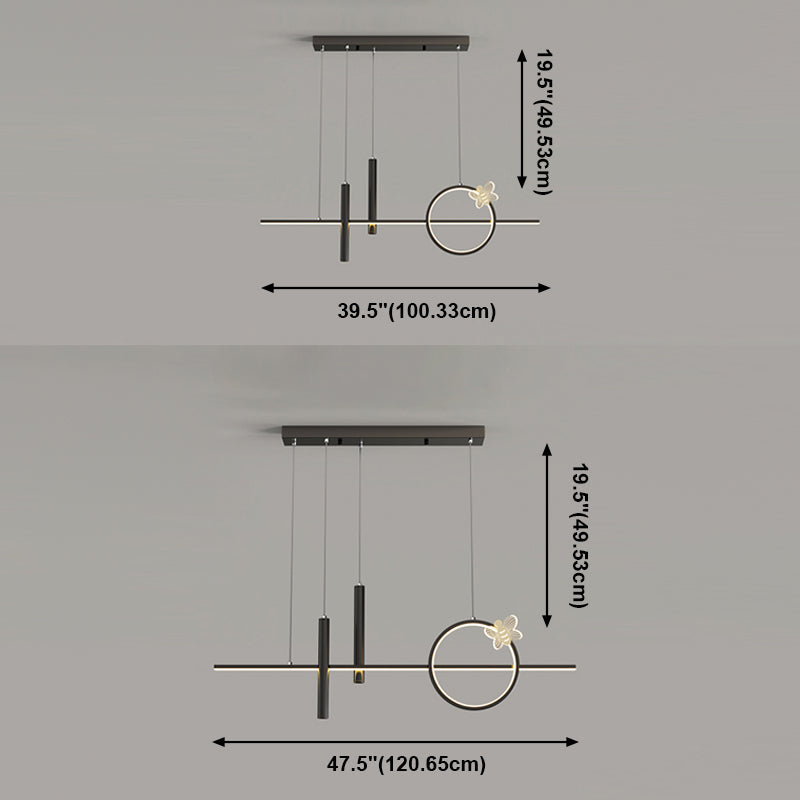 Linear Chandeliers Island Lamps Contemporary Kitchen Islands Lighting with Metal Shade