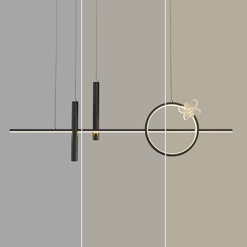 Linear Chandeliers Island Lamps Contemporary Kitchen Islands Lighting with Metal Shade