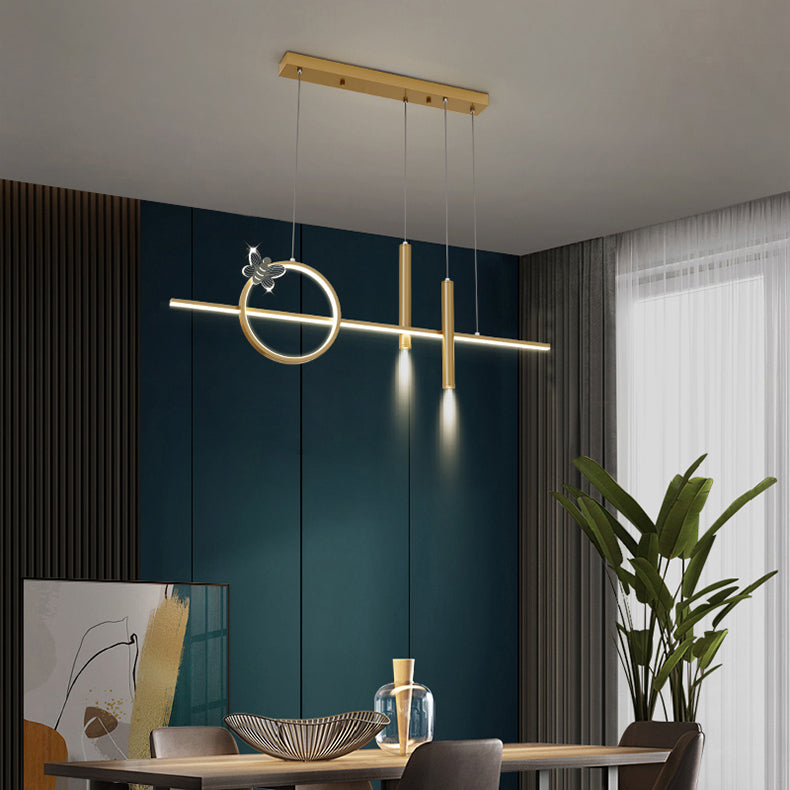 Linear Chandeliers Island Lamps Contemporary Kitchen Islands Lighting with Metal Shade