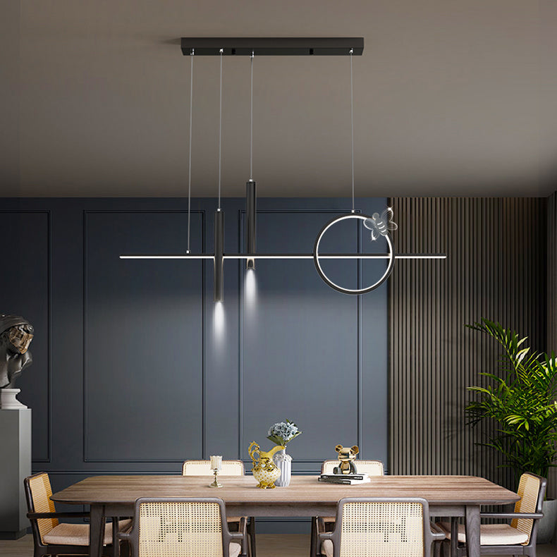 Linear Chandeliers Island Lamps Contemporary Kitchen Islands Lighting with Metal Shade
