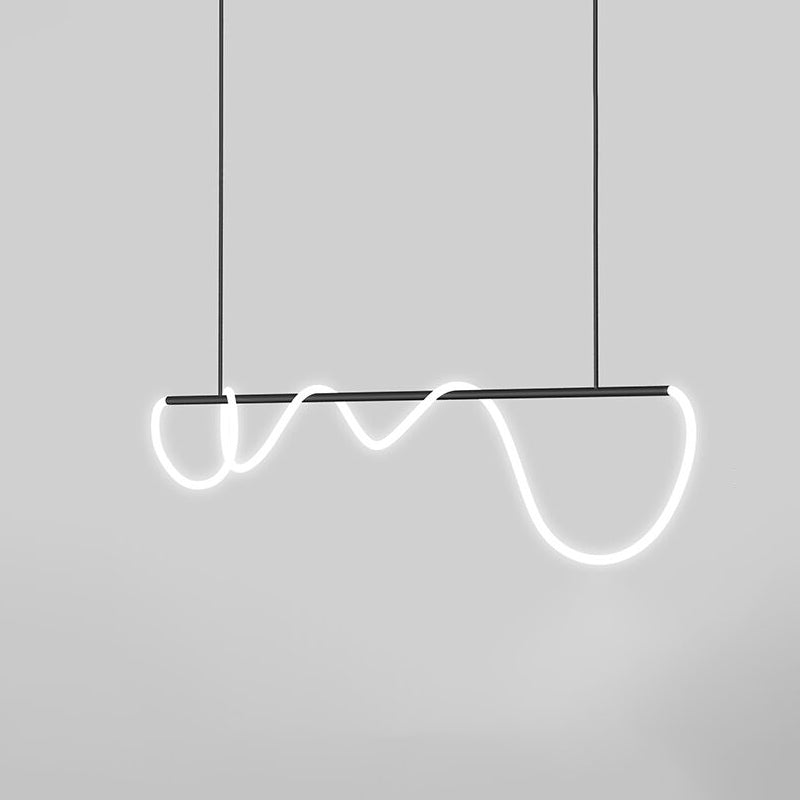 Linear Island Lighting Idea Modern Metal 1 Light Pendant Lighting for Dining Room